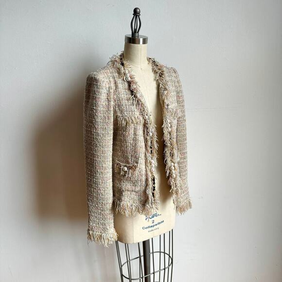 MCGINN FOR NORDSTROM 'Elizabeth' Pastel Tweed Boucle Blazer - Picture 2 of 10